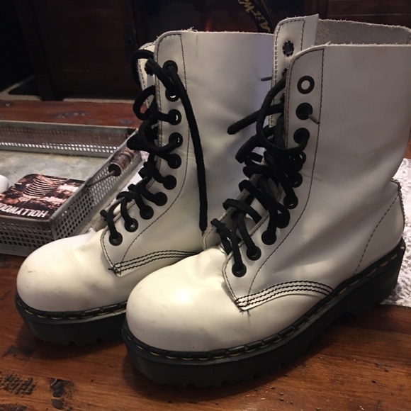 Dr. Martens Shoes - Dr. Martens-1919 white steel toe leather boots